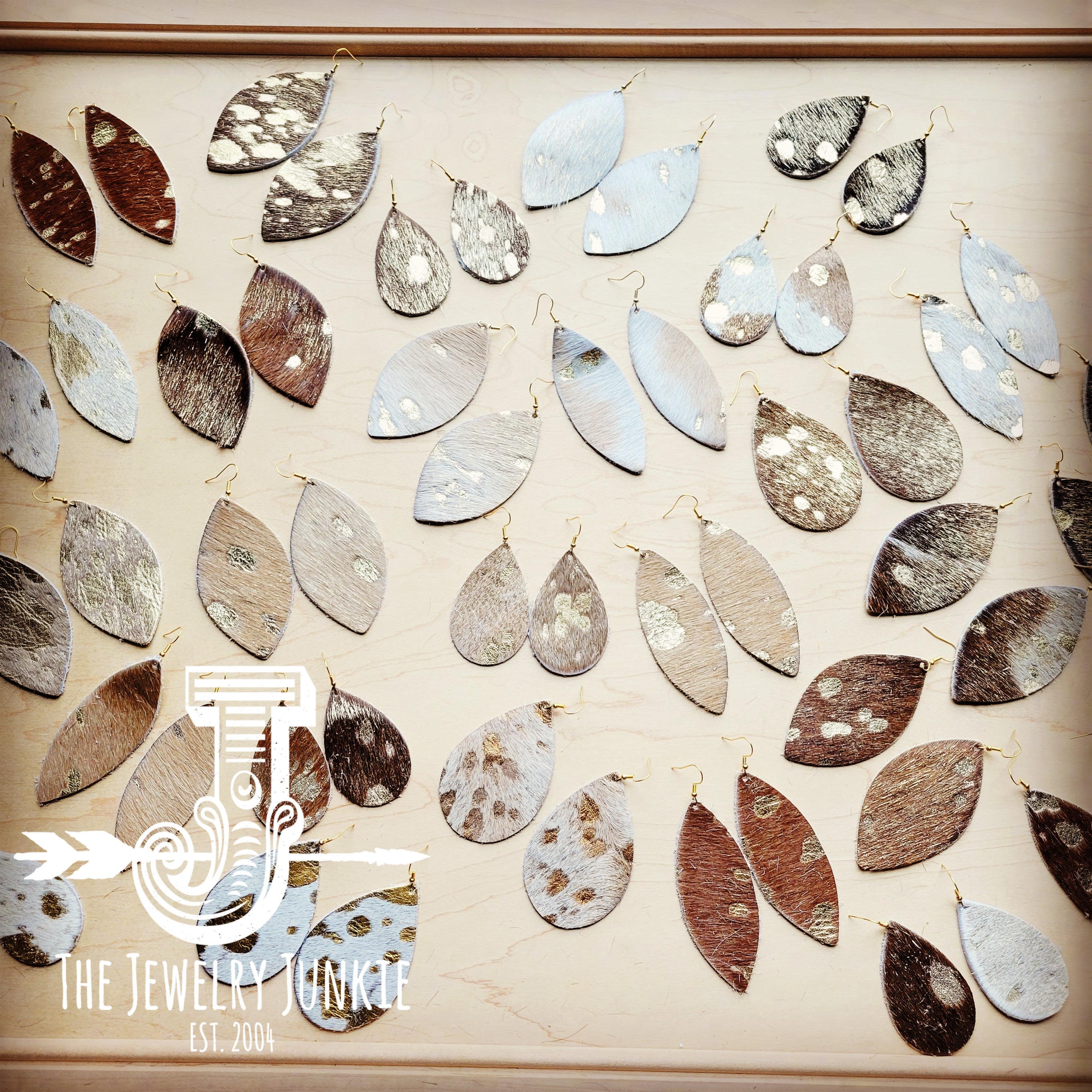 **Leather Earring Starter Pack-Metallic Hair On Hide-10 Pairs 214m
