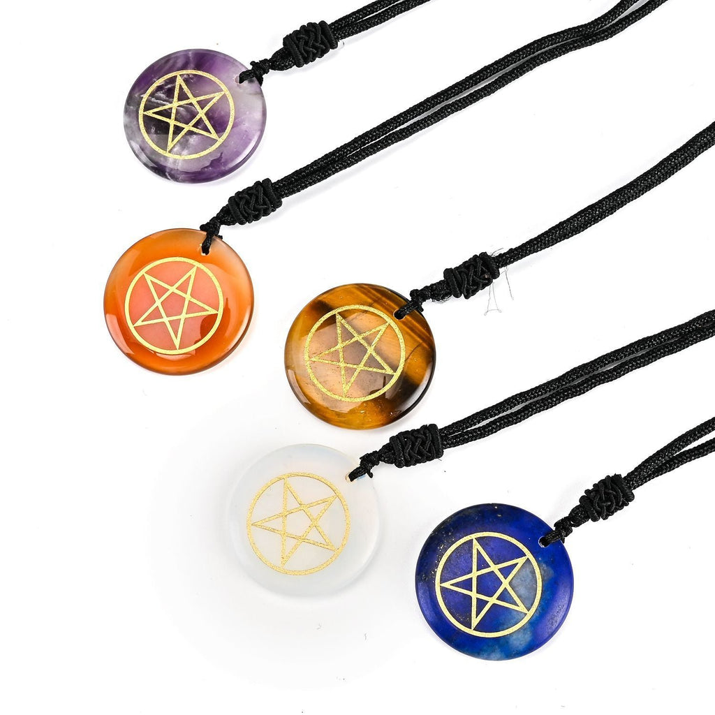 Pentacle Crystal Rope Necklaces