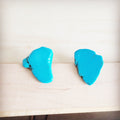 Turquoise Slab Earring Studs-Blue 200bn