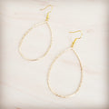 Hammered Gold Oval Hoop Earrings 200bl