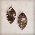 **Leather Oval Earring-Mixed Metallic Hair on Hide 200b