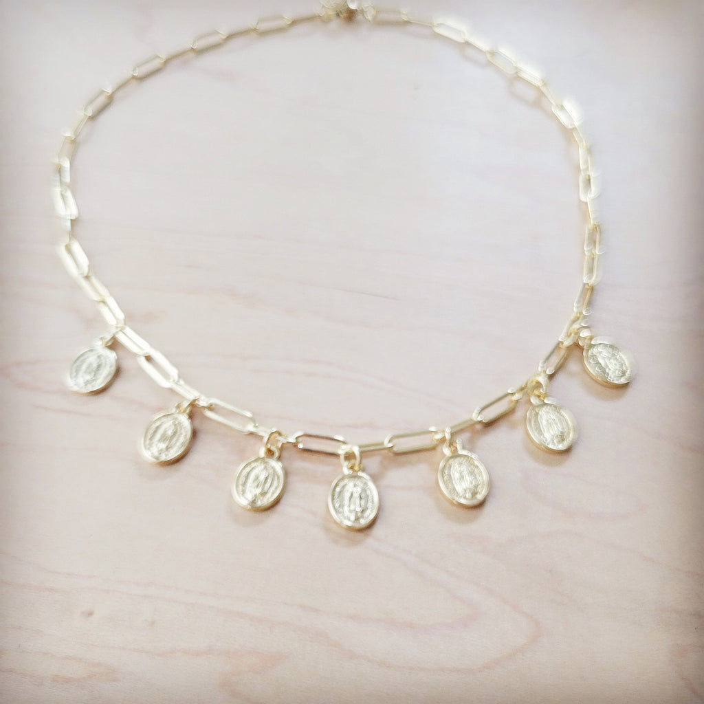 **Genuine 18K Gold Plated Necklace w/ Coin Pendants 261pp