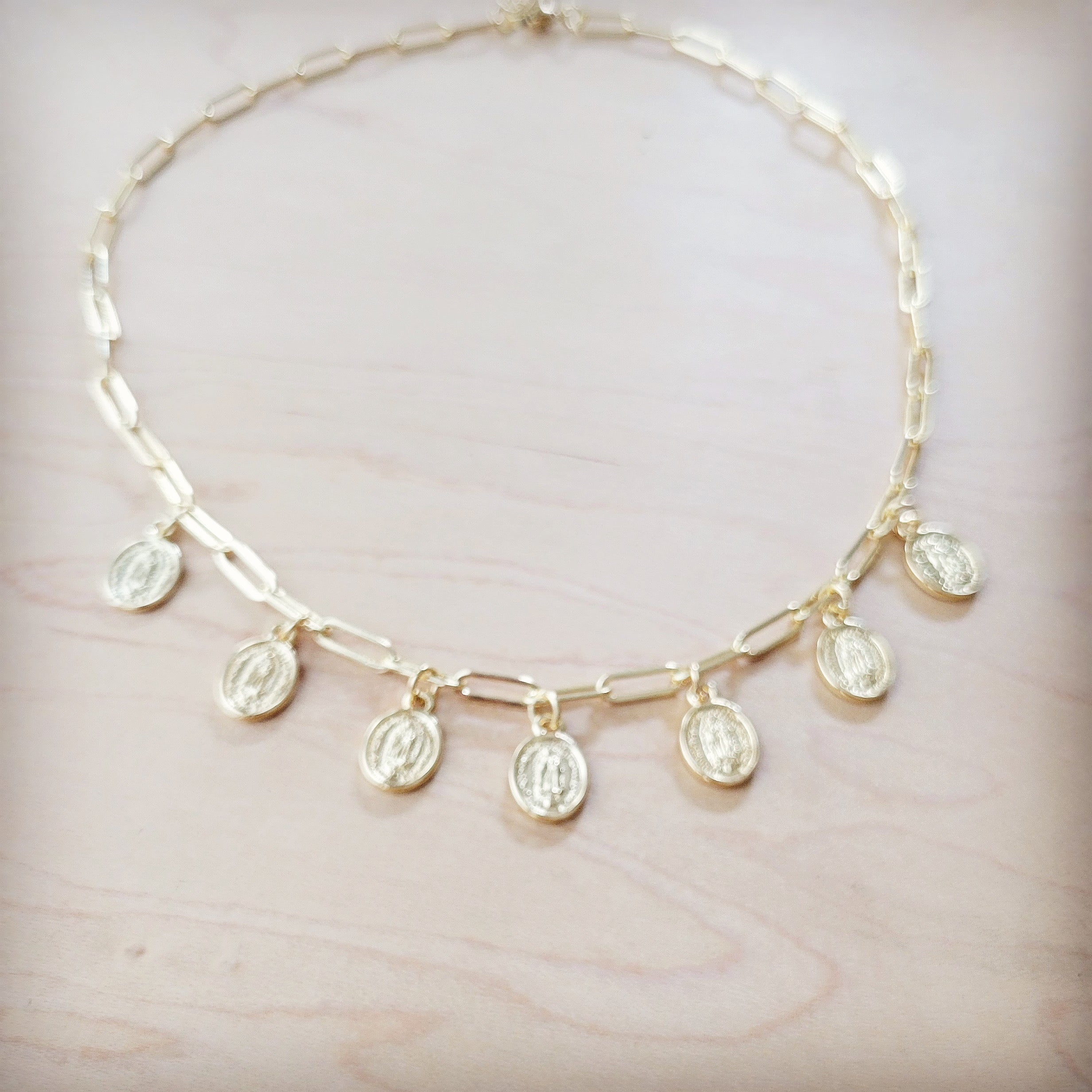 **Genuine 18K Gold Plated Necklace w/ Coin Pendants 261pp