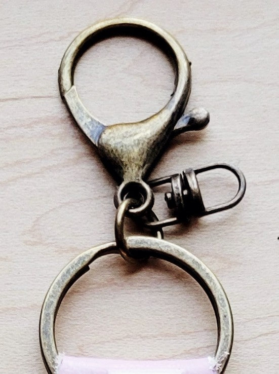 Hair-on-Hide Leather Key Chain - Light Tan 703j
