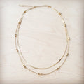 Double Strand Gold Necklace Genuine 18 K Gold Plated 261q