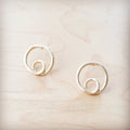 **Matte Gold Double Circle Earrings 200g