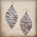 **Leather Oval Earrings- Gilded Cowboy 207h