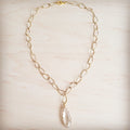 Gold Layering Chain Necklace w/ Boho Luxe Teardrop Pendant 257kp