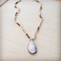 Picture Jasper Beaded Necklace w/ Druzy Pendant 262v