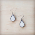 Sparkling White Druzy Drop Earrings 219ct