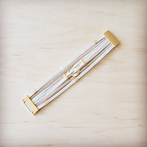 **White & Gold Magnetic Cuff 811L