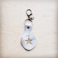 **Branded Hair-on-Hide Leather Key Chain-Star 703L