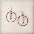 Western Copper Hoop Earrings w/ Picture Jasper Beads 200u