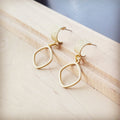 **Matte Gold Cuff Earring w/ Square Dangle 200k