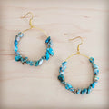 Beaded Hoop Earrings- Genuine Regalite Jasper 200bg