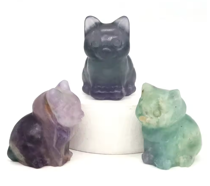 Crystal Cat Statues