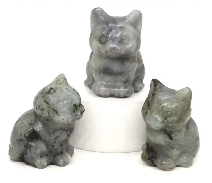 Crystal Cat Statues