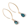 Crystal Faceted Teardrop Gold Earrings