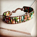 Woven Regalite Stacked Stone Bracelet-Multi 803s