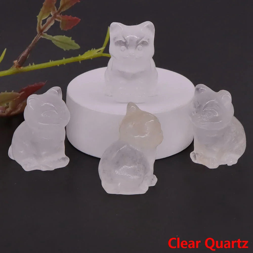 Crystal Cat Statues