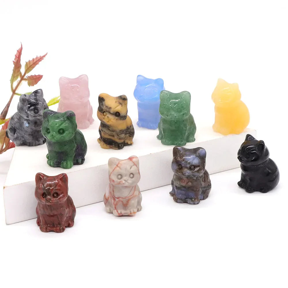 Crystal Cat Statues