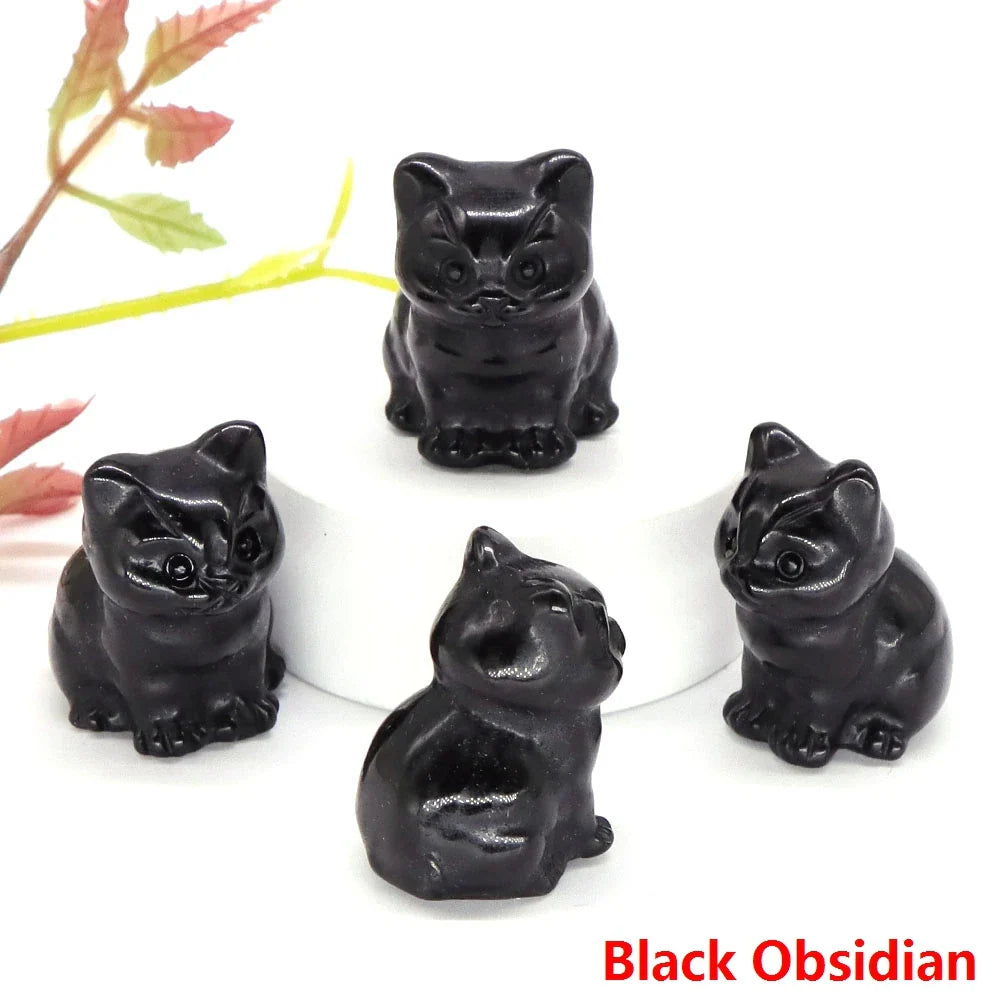 Crystal Cat Statues