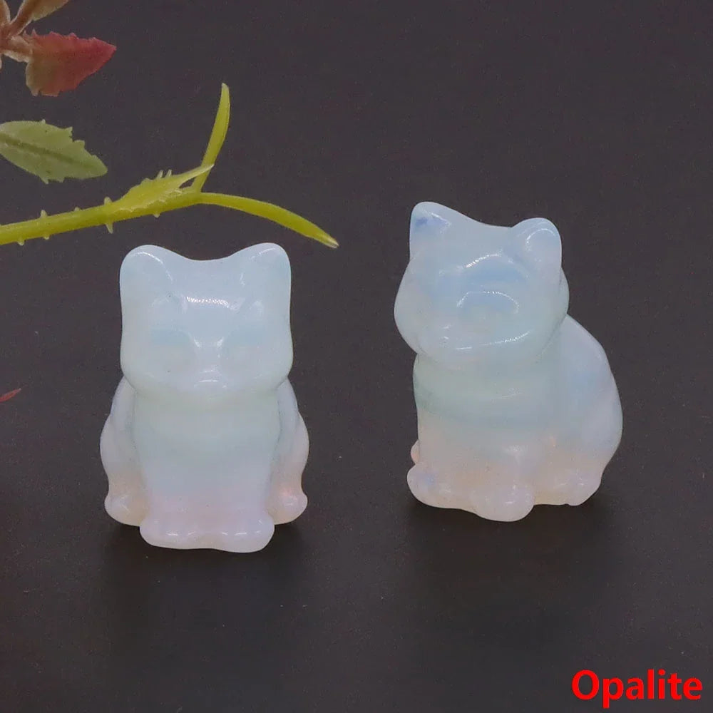 Crystal Cat Statues