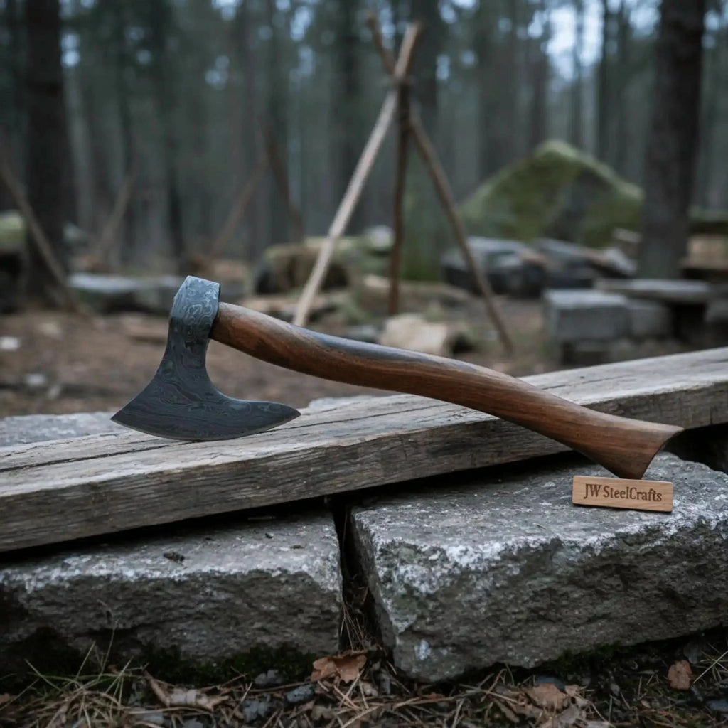 Set of Two Bearded Axes 20 Inch Curved Handles