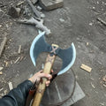 Handcrafted Double-Head Decorative Axe with Wooden Handle – JW SteelCrafts