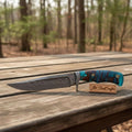 Handmade Damascus Clip Point Bowie Knife with Resin Handle | JW SteelCrafts