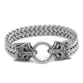 Vikings Wolf Charm Stainless Steel Bracelet