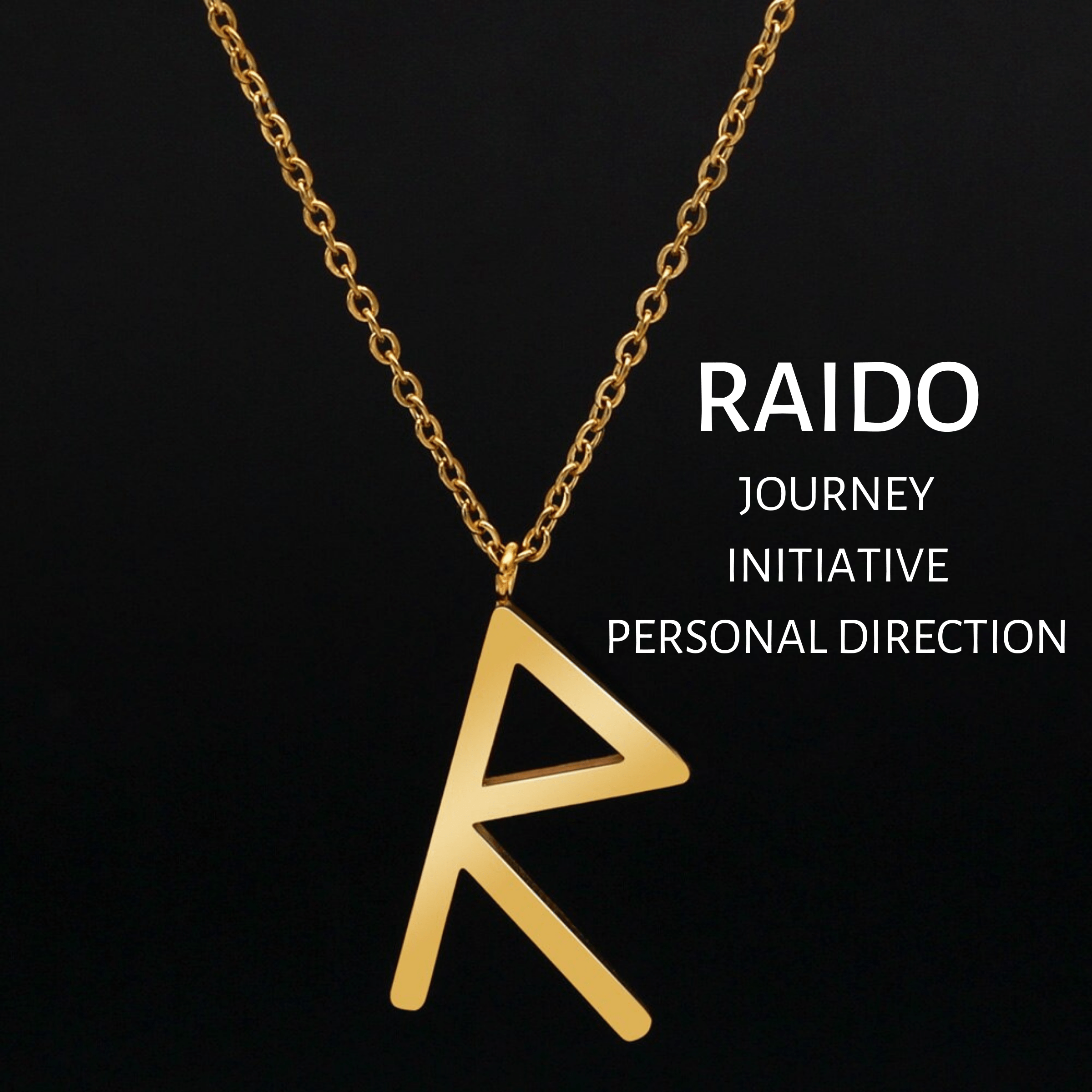 Viking Runes Tunic Stainless Steel Gold Necklaces