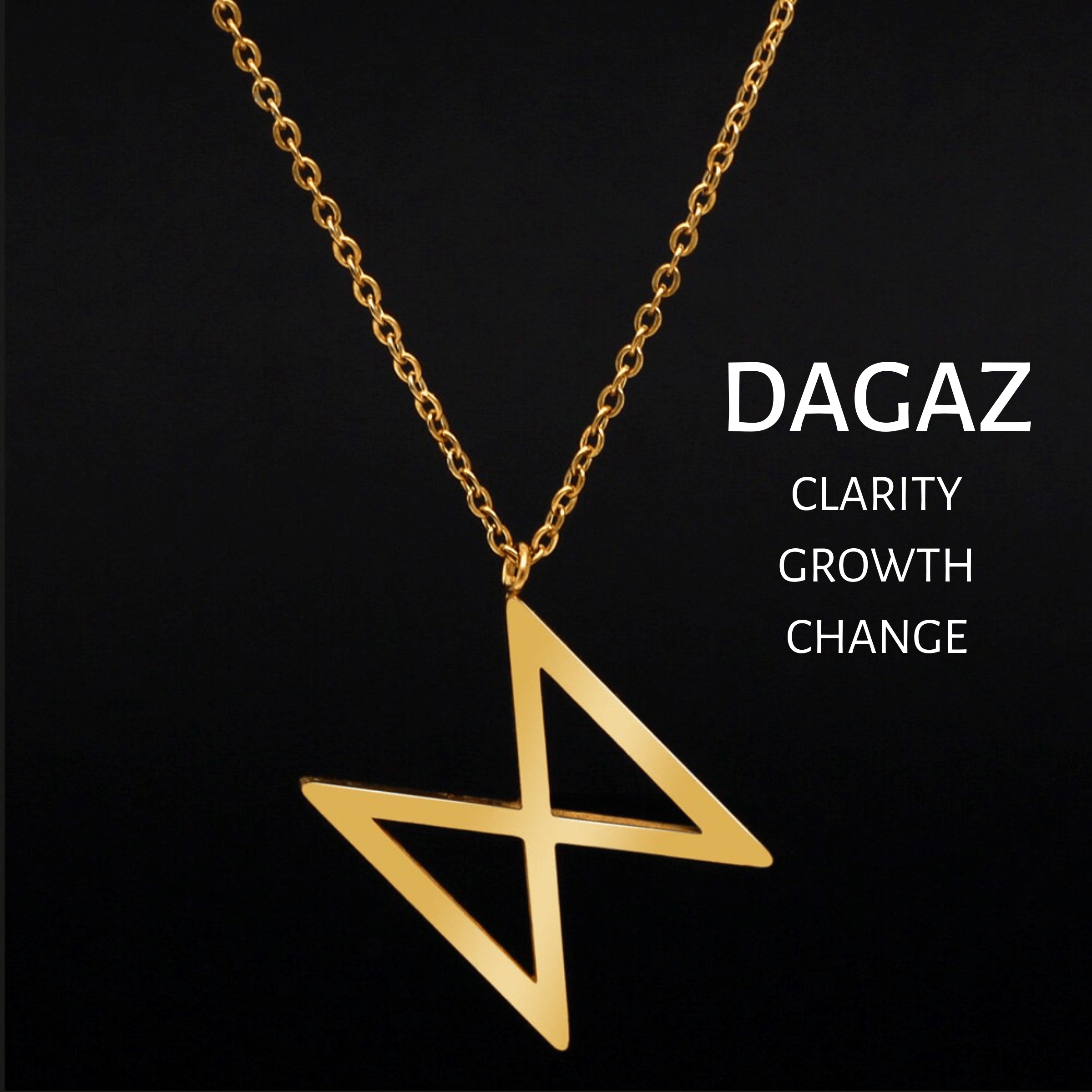 Viking Runes Tunic Stainless Steel Gold Necklaces