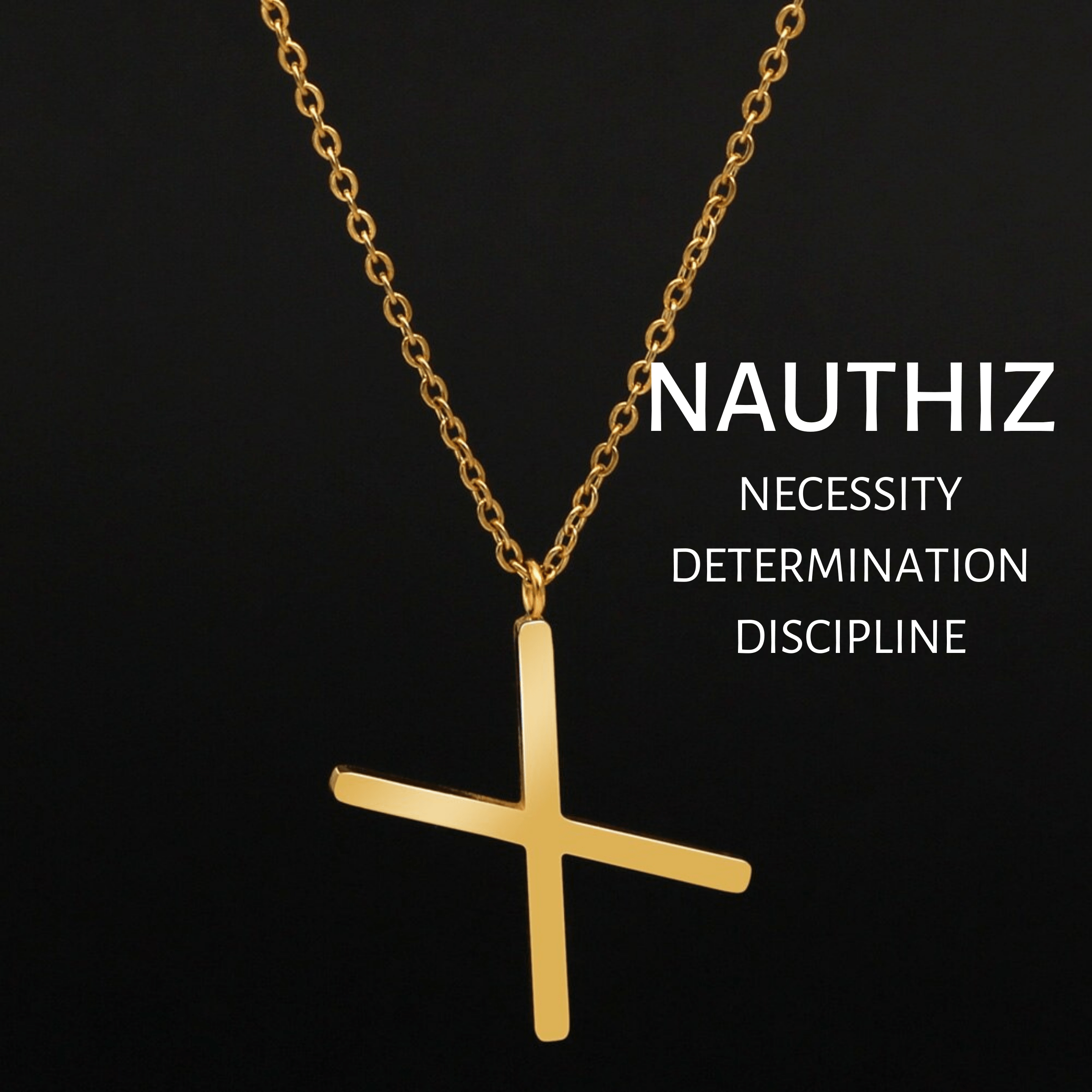 Viking Runes Tunic Stainless Steel Gold Necklaces