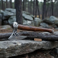 Beautiful handmade steel axe with wood handle