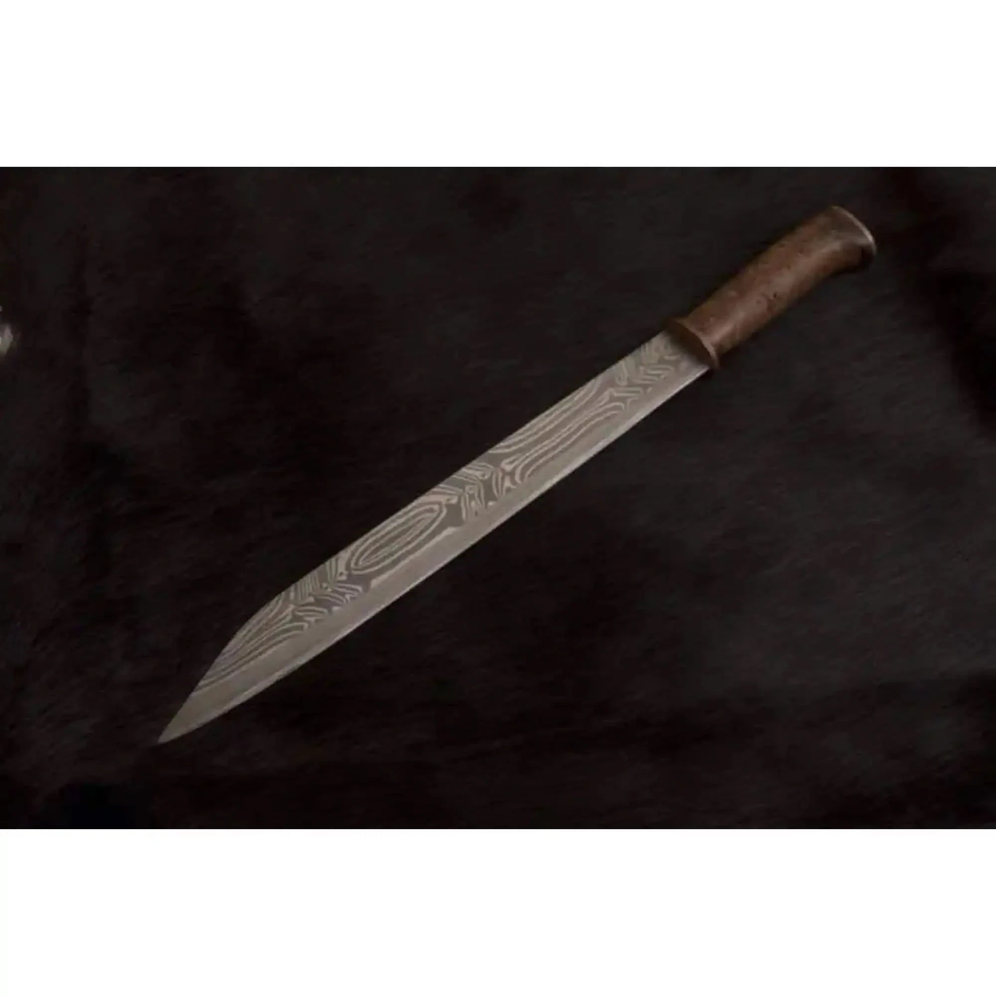 Handmade Viking Seax Knife Damascus Steel Blade 16 Inch Fixed Blade