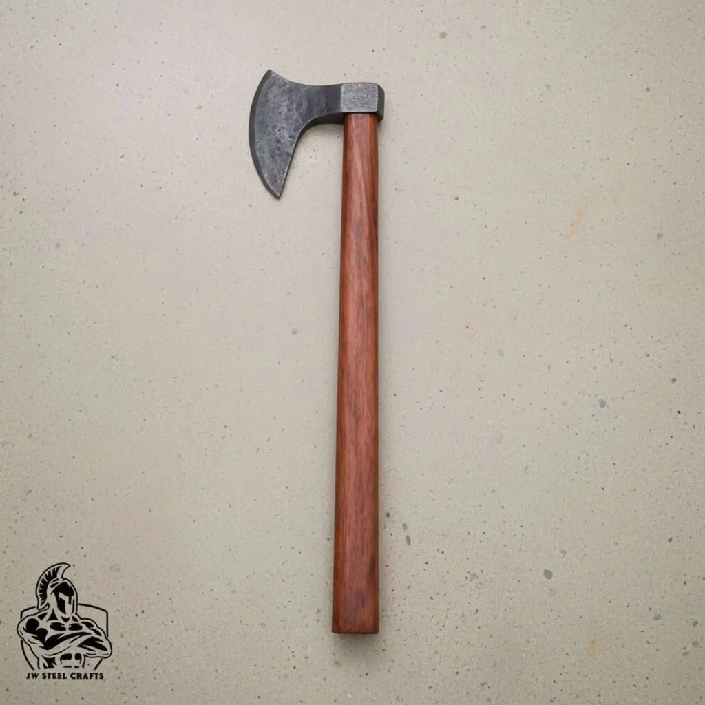 Damascus Steel Scandinavian Working Bearded Axe with Crescent Edge | JW SteelCrafts