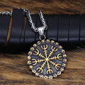 Vikings Helm of Awe Compass Rune Pendant Necklace