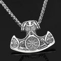 Vikings Axe and Helm of Awe Stainless Steel Necklace
