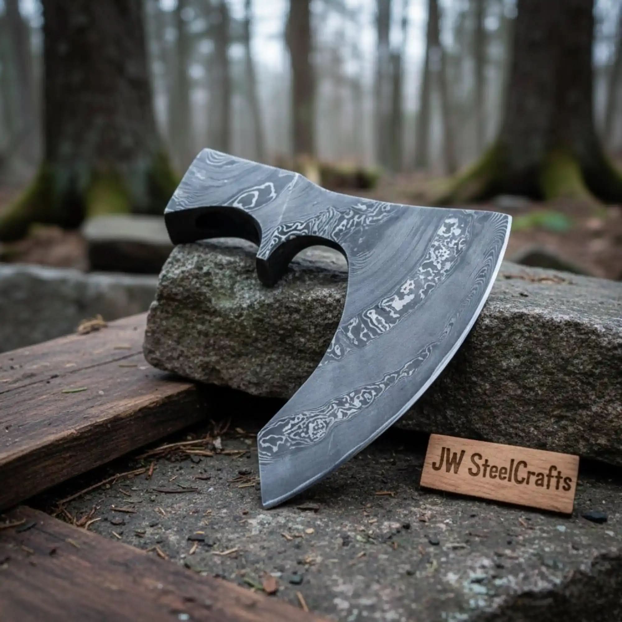 Custom Handmade Damascus Steel Viking Axe Head / Pagan Axe Head/ Chopping Axe / Edge Sharp