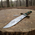 Sheffield Clip Point Bowie Knife Mirror Polish Steel with S Guard and Stacked Handle