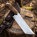 Tracker knife Full Tang Fixed Blade Knife – Stainless Steel Blade & Burl Wood Handle | JW SteelCrafts