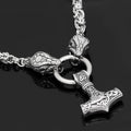 Vikings Jörmungandr Mjolnir Stainless Steel Necklace