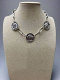 Rustic Buffalo Coin Choker & Earring Set | Burnished Faux Silver Western Jewelry