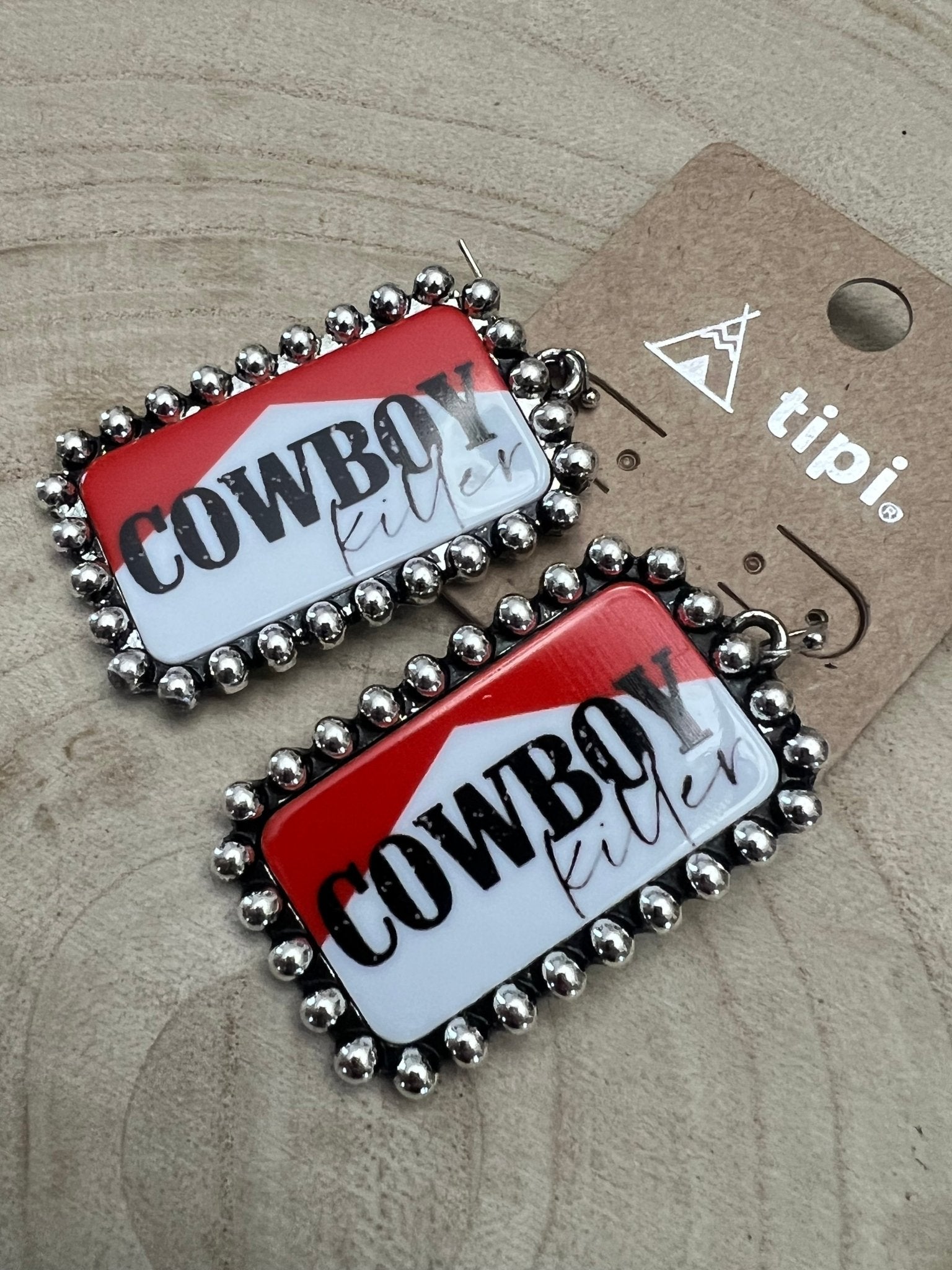 Western Cowboy Killer Rectangle Earrings