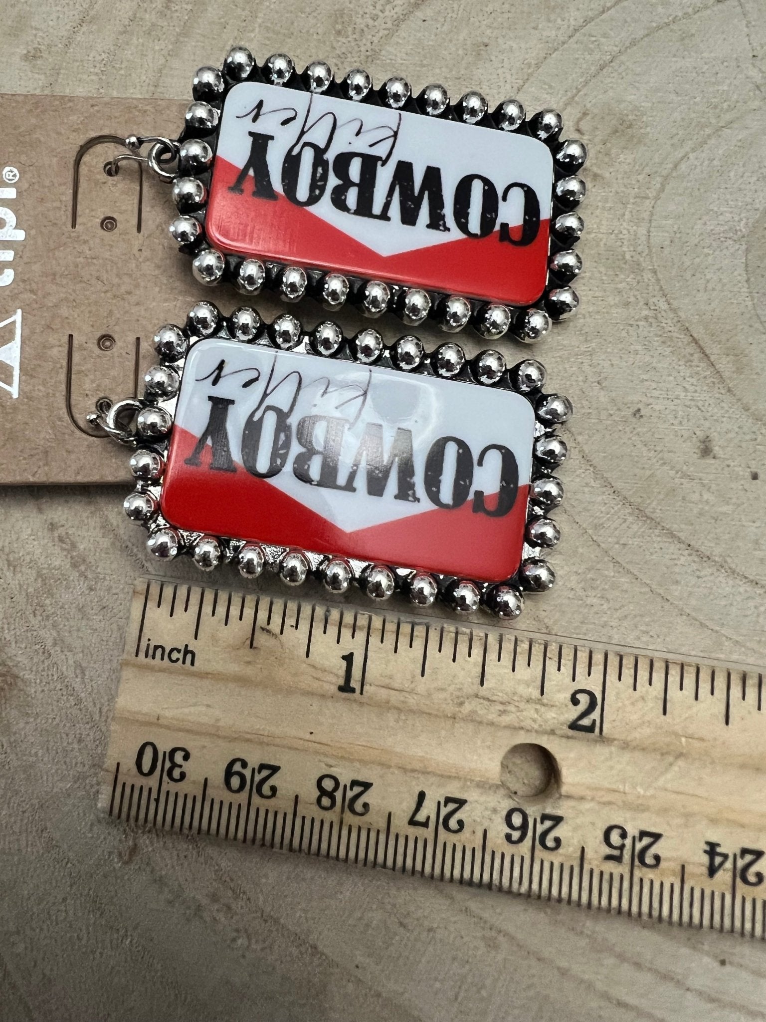 Western Cowboy Killer Rectangle Earrings
