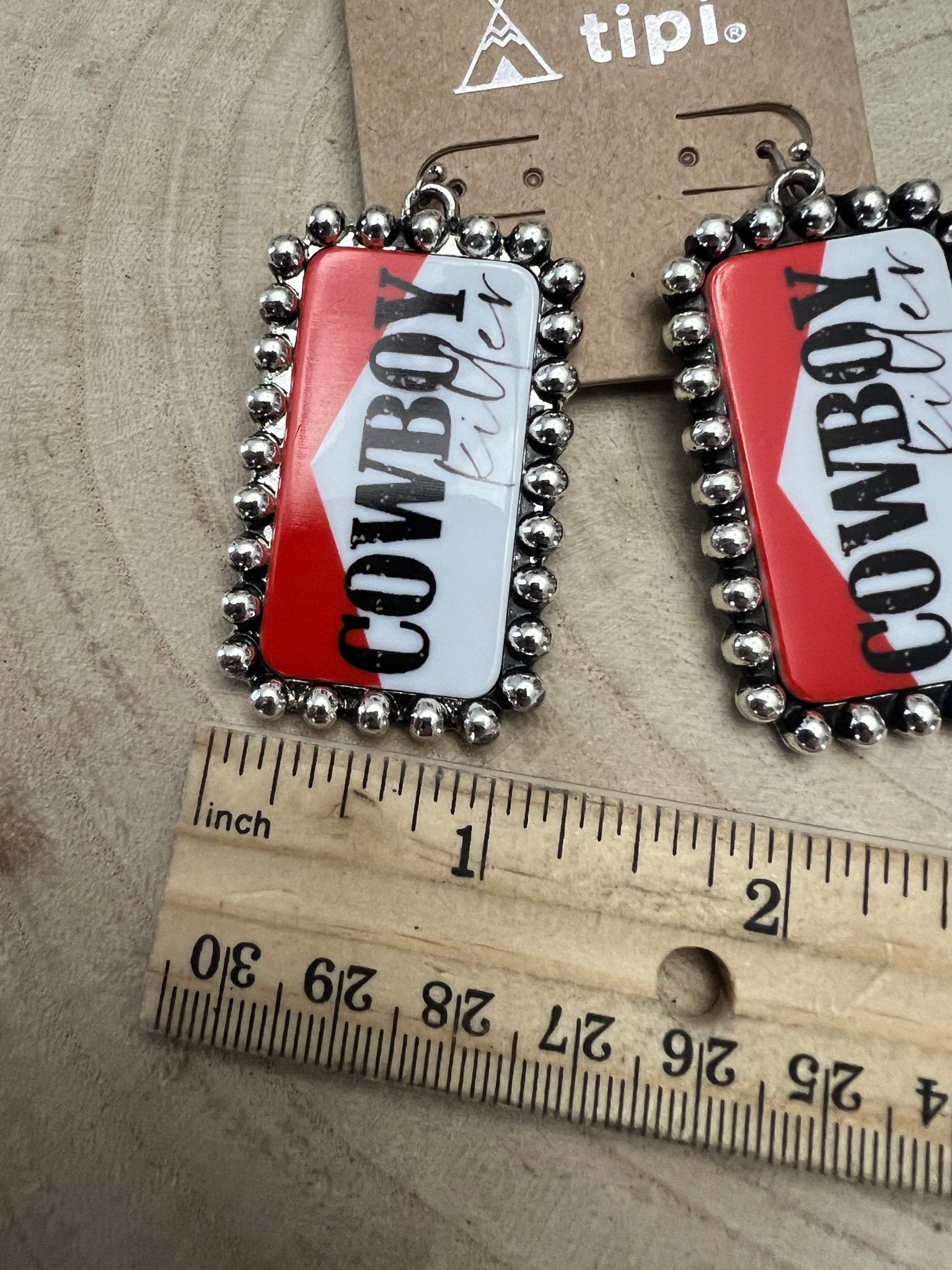 Western Cowboy Killer Rectangle Earrings