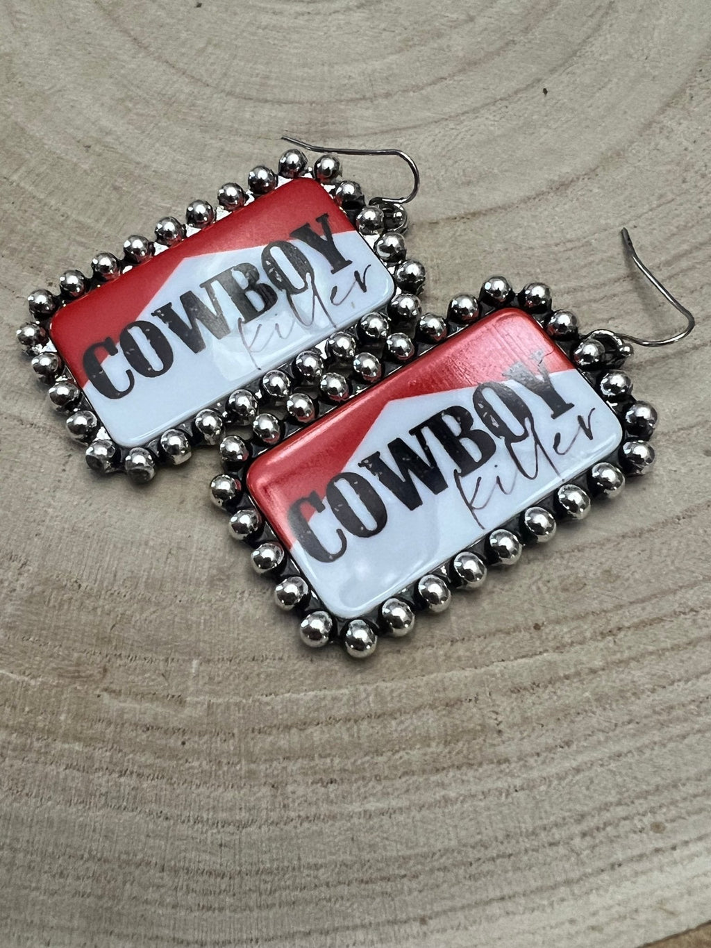 Western Cowboy Killer Rectangle Earrings