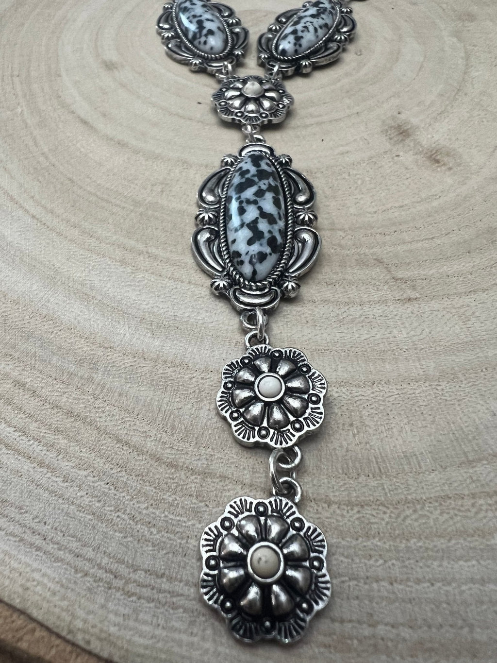 White Buffalo Style Western Lariat - 24" Statement Necklace