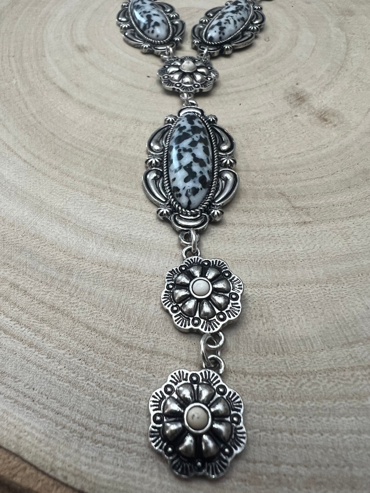 White Buffalo Style Western Lariat - 24" Statement Necklace
